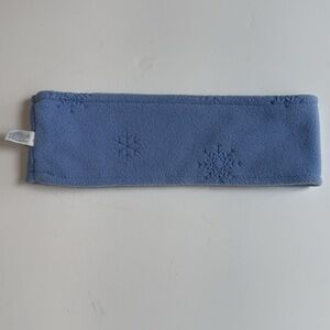 Vintage Turtle Fur Vintage Blue Soft Fleece Apres Ski Headband Snowflakes